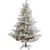 Christmas Trees>Kirklands Home 6 ft. Clear Lit Flocked Fraser Fir Christmas Tree