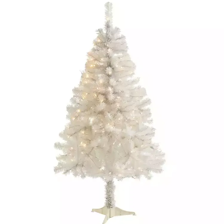 Christmas Trees>Kirklands Home 5 ft. Clear Pre-Lit White Christmas Tree