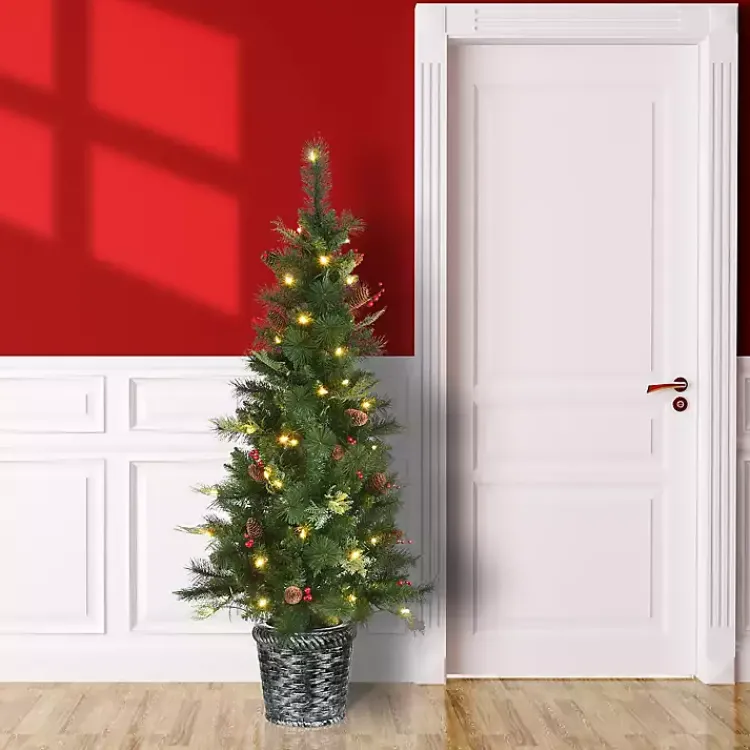 Christmas Trees>Kirklands Home 5 ft. Feel Real Pre-Lit Buzzard Pine Tree