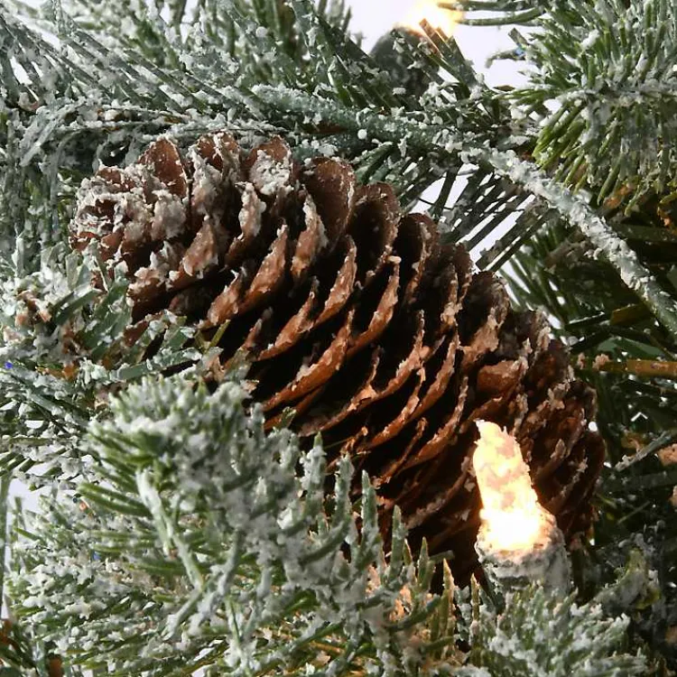 Christmas Trees>Kirklands Home 4 ft. Feel Real Pre-Lit Snowy Morgan Spruce Tree