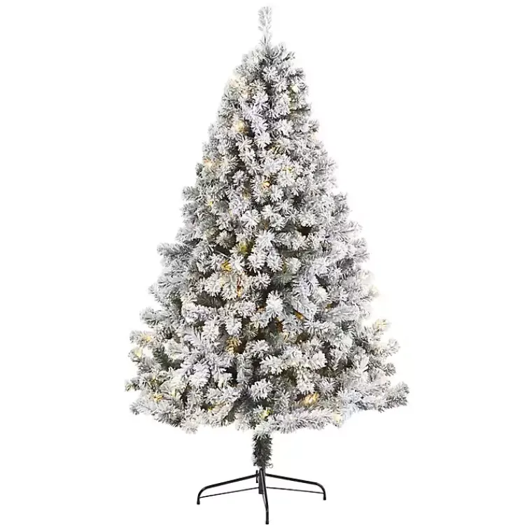 Christmas Trees>Kirklands Home 7 ft. Flocked Lit West Virginia Fir Christmas Tree