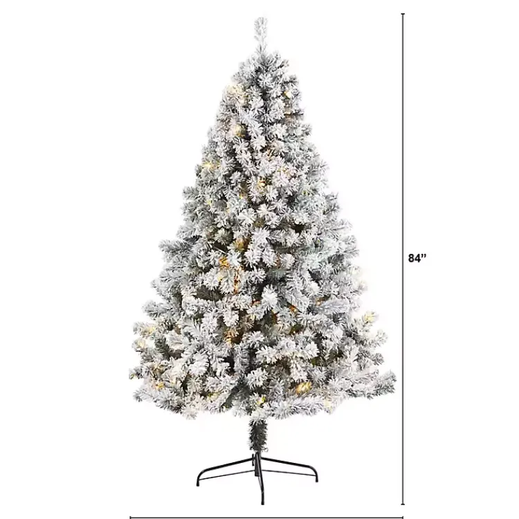 Christmas Trees>Kirklands Home 7 ft. Flocked Lit West Virginia Fir Christmas Tree