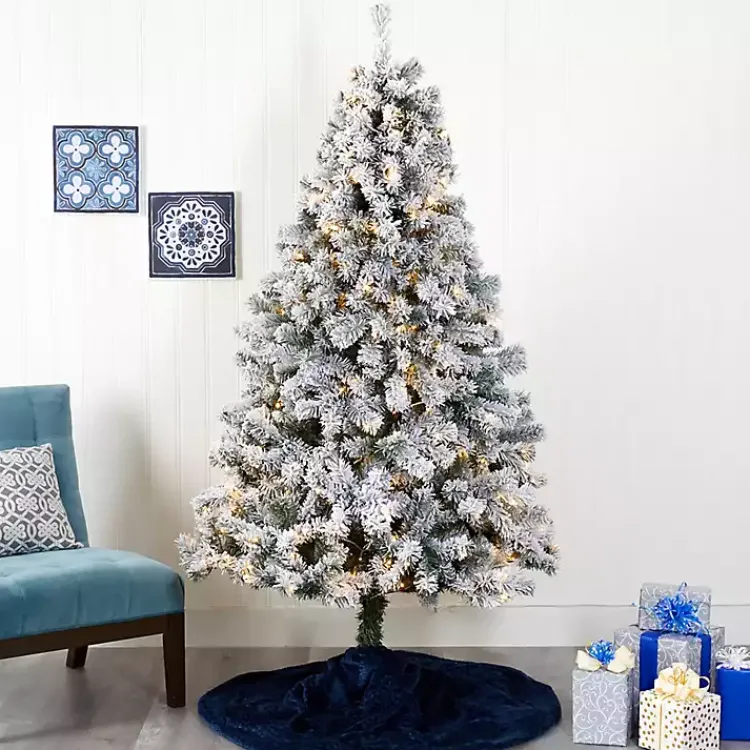 Christmas Trees>Kirklands Home 7 ft. Flocked Lit West Virginia Fir Christmas Tree