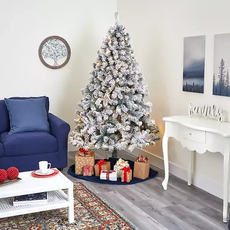 Christmas Trees>Kirklands Home 7 ft. Flocked Lit West Virginia Fir Christmas Tree