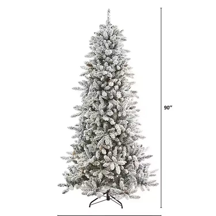 Christmas Trees>Kirklands Home 7.5 ft. Flocked Livingston Fir Pine Christmas Tree