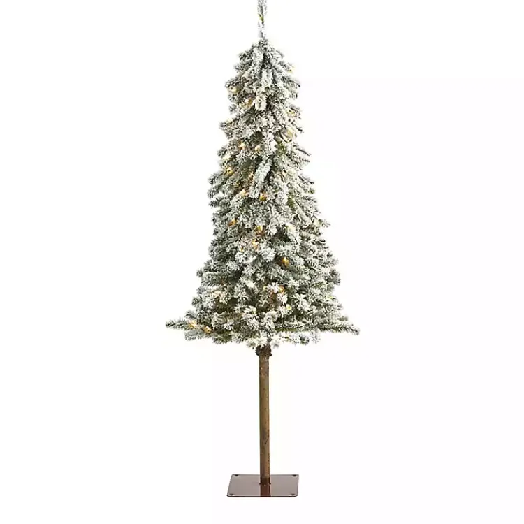 Christmas Trees>Kirklands Home 5 ft. Flocked Pre-Lit Alpine Christmas Tree