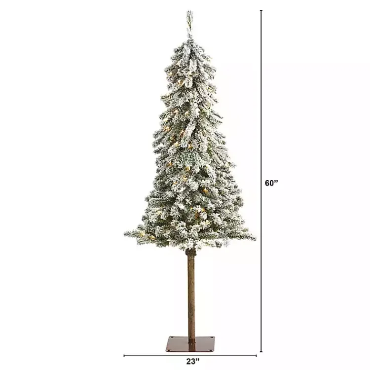 Christmas Trees>Kirklands Home 5 ft. Flocked Pre-Lit Alpine Christmas Tree