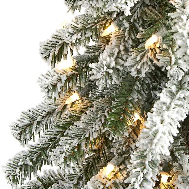 Christmas Trees>Kirklands Home 5 ft. Flocked Pre-Lit Alpine Christmas Tree
