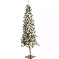 Christmas Trees>Kirklands Home 6 ft. Flocked Pre-Lit Alpine Christmas Tree