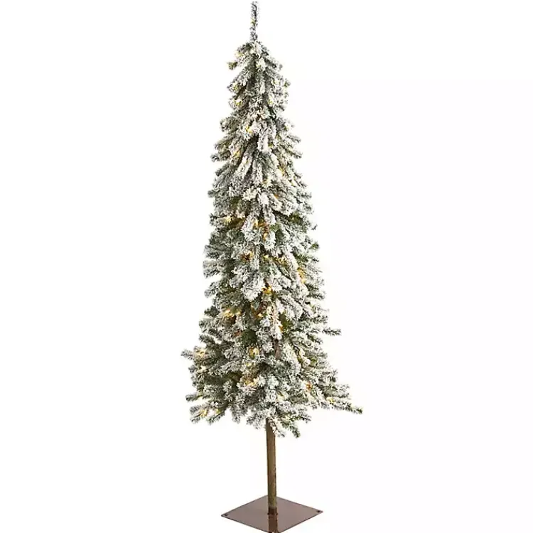 Christmas Trees>Kirklands Home 6 ft. Flocked Pre-Lit Alpine Christmas Tree