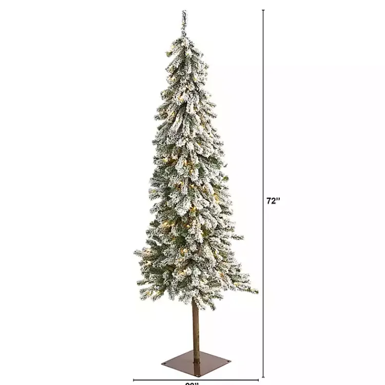 Christmas Trees>Kirklands Home 6 ft. Flocked Pre-Lit Alpine Christmas Tree