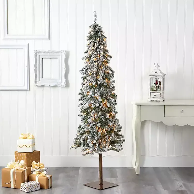 Christmas Trees>Kirklands Home 6 ft. Flocked Pre-Lit Alpine Christmas Tree
