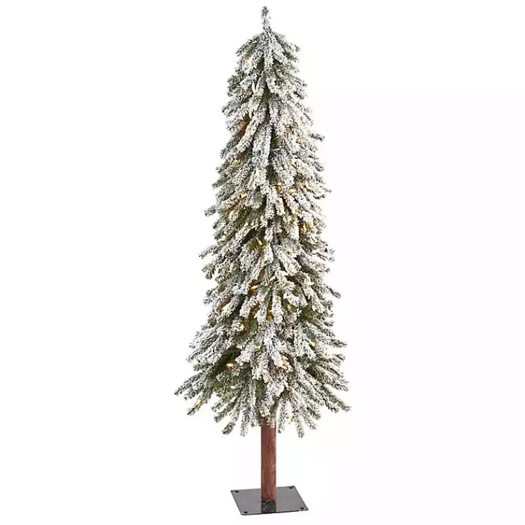 Christmas Trees>Kirklands Home 5 ft. Flocked Pre-Lit Grand Alpine Christmas Tree