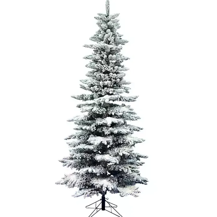 Christmas Trees>Kirklands Home 7.5 ft. Flocked Slim Utica Fir Christmas Tree
