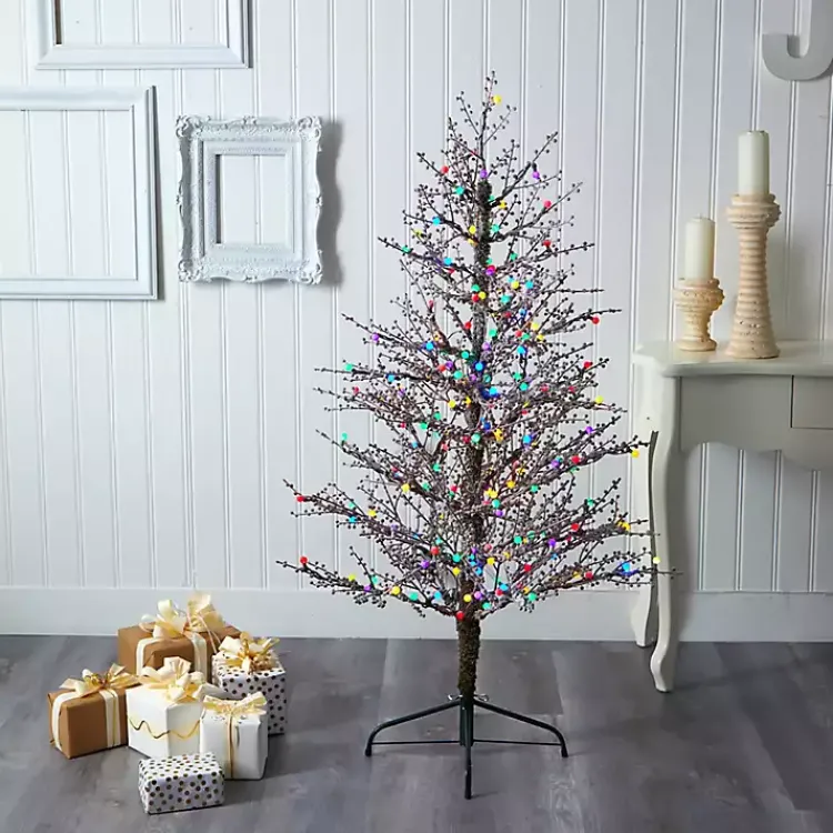Christmas Trees>Kirklands Home 5 ft. Frosted Berry Twig Christmas Tree