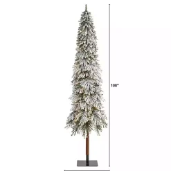 Christmas Trees>Kirklands Home 9 ft. Lit Flocked Grand Alpine Christmas Tree