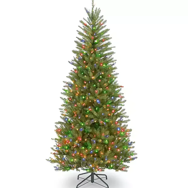 Christmas Trees>Kirklands Home 7.5 ft. Multi-Lit Dunhill Fir Slim Christmas Tree