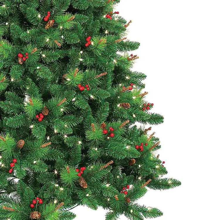 Christmas Trees>Kirklands Home 7 ft. Pre-Lit Berrywood Pine Christmas Tree