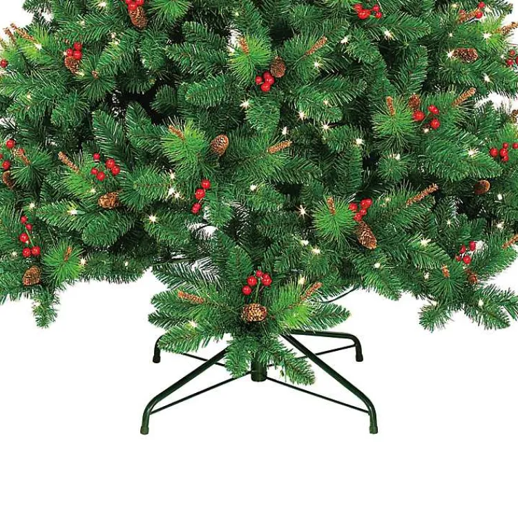 Christmas Trees>Kirklands Home 7 ft. Pre-Lit Berrywood Pine Christmas Tree
