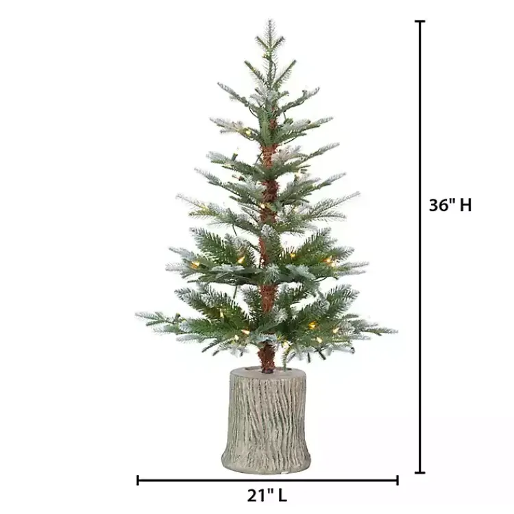 Christmas Arrangements & Garland>Kirklands Home 3 ft. Pre-Lit Cut Frosted Pine Christmas Tree
