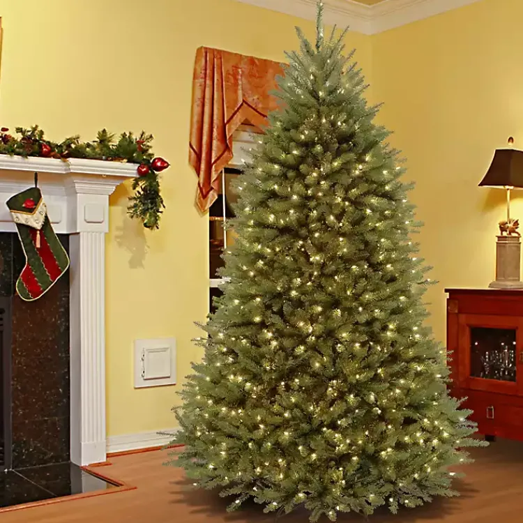 Christmas Trees>Kirklands Home 9 ft. Pre-Lit Dunhill Fir Hinged Christmas Tree