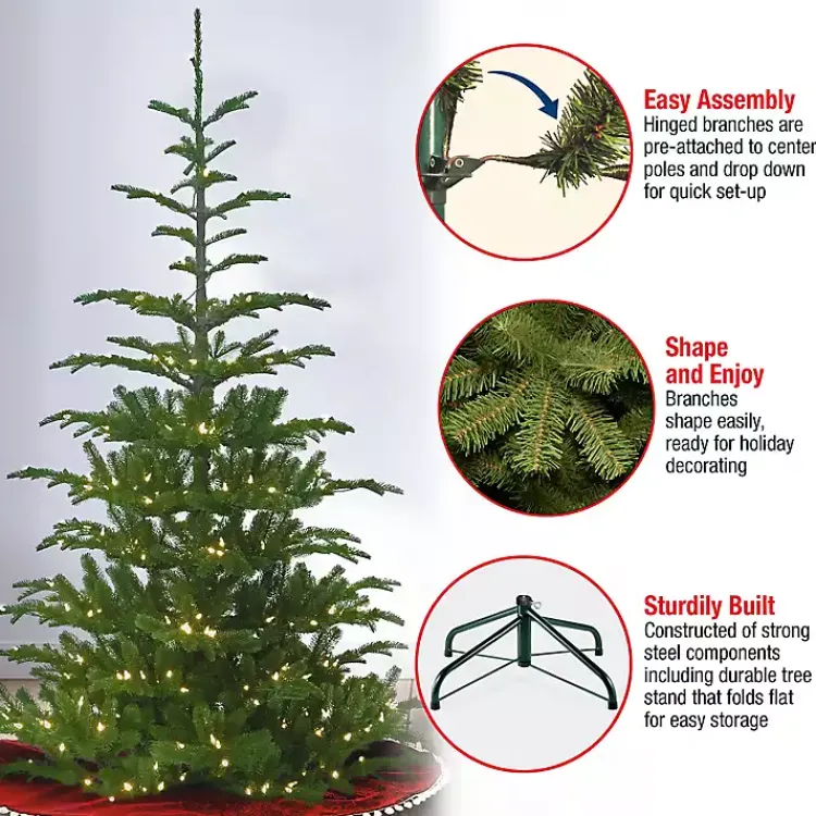 Christmas Trees>Kirklands Home 6.5 ft. Pre-Lit Feel Real Norwegian Christmas Tree