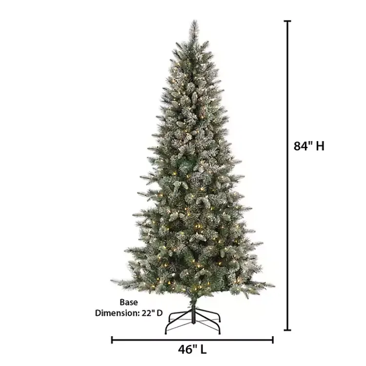 Christmas Trees>Kirklands Home 7 ft. Pre-Lit Flocked Arctic Pine Christmas Tree