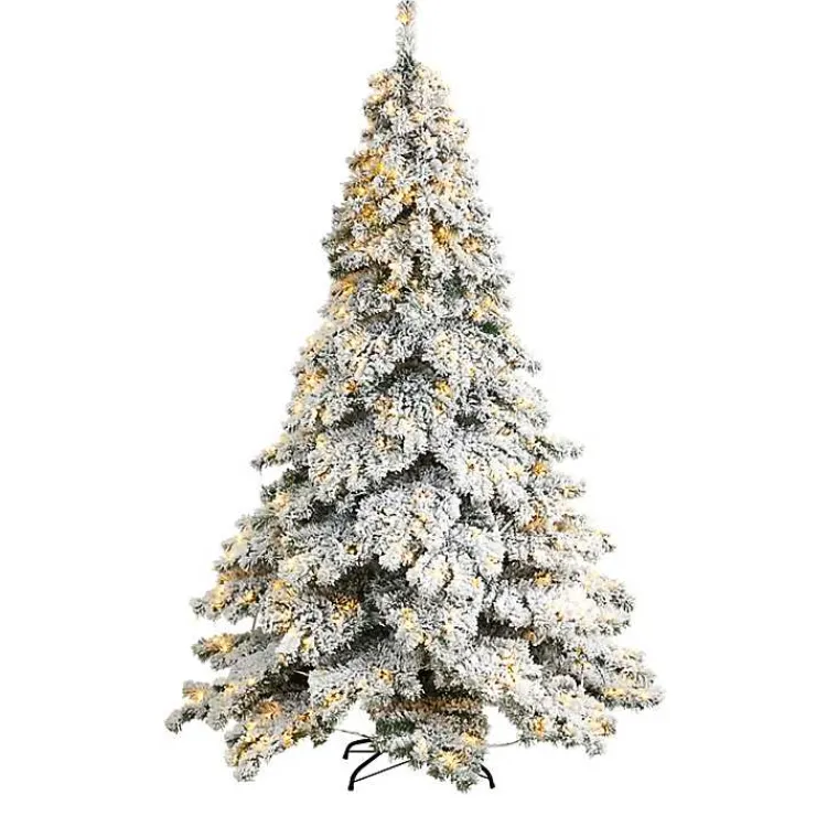 Christmas Trees>Kirklands Home 7 ft. Pre-lit Flocked Fir Christmas Tree