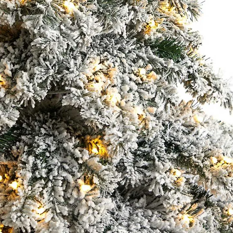Christmas Trees>Kirklands Home 7 ft. Pre-lit Flocked Fir Christmas Tree