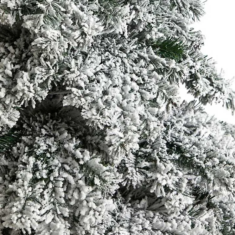 Christmas Trees>Kirklands Home 7 ft. Pre-lit Flocked Fir Christmas Tree