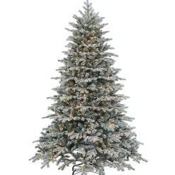 Christmas Trees>Kirklands Home 9 ft. Pre-Lit Flocked Spruce Full Christmas Tree