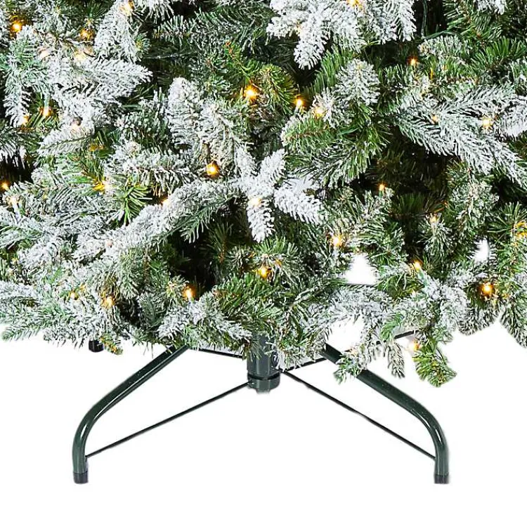Christmas Trees>Kirklands Home 9 ft. Pre-Lit Flocked Spruce Full Christmas Tree