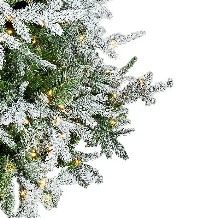 Christmas Trees>Kirklands Home 9 ft. Pre-Lit Flocked Spruce Full Christmas Tree