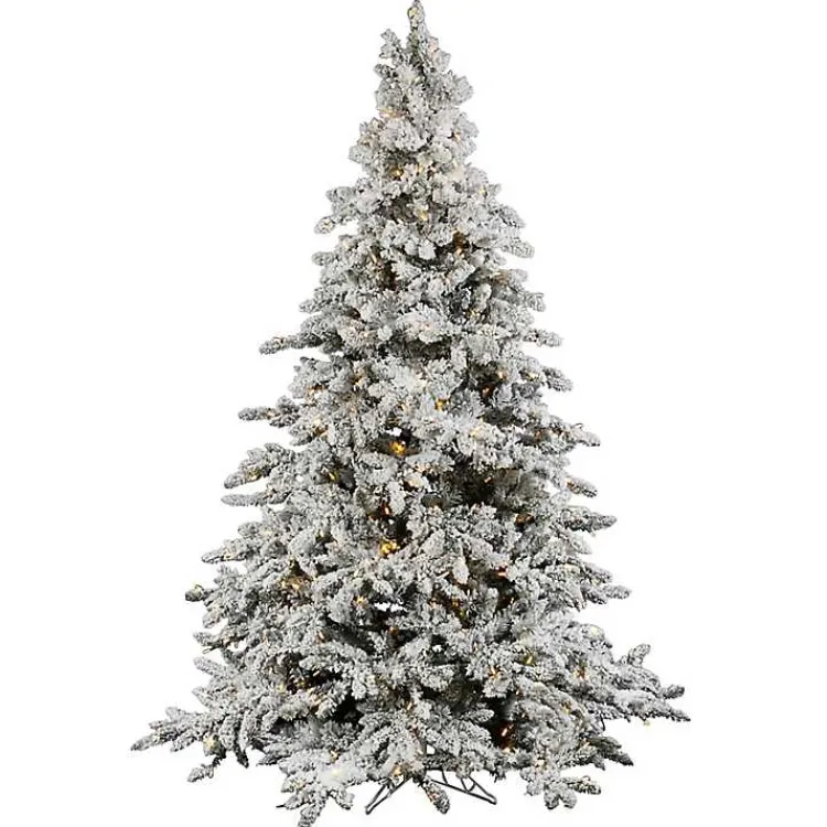 Christmas Trees>Kirklands Home 7.5 ft. Pre-Lit Flocked Utica Fir Christmas Tree