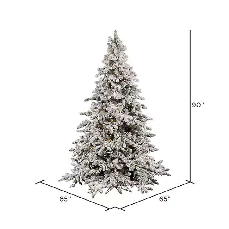 Christmas Trees>Kirklands Home 7.5 ft. Pre-Lit Flocked Utica Fir Christmas Tree
