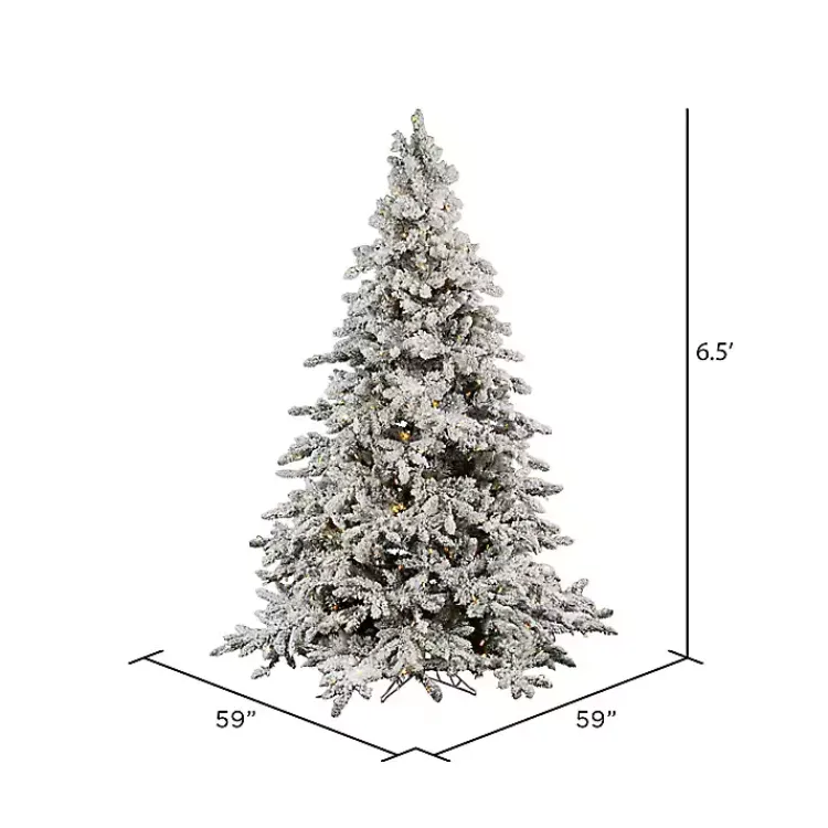 Christmas Trees>Kirklands Home 6.5 ft. Pre-Lit Flocked Utica Fir Christmas Tree