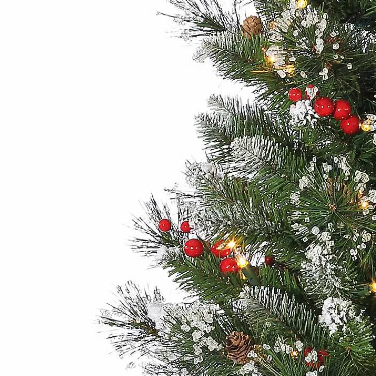 Christmas Trees>Kirklands Home 4 ft. Pre-Lit Glacier Pine Potted Christmas Tree