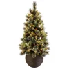 Christmas Trees>Kirklands Home 4 ft. Pre-Lit Glittery Crestwood Spruce Tree