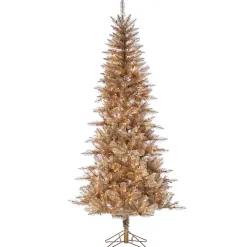 Christmas Trees>Kirklands Home 7.5 ft. Pre-Lit Gold Tinsel Christmas Tree