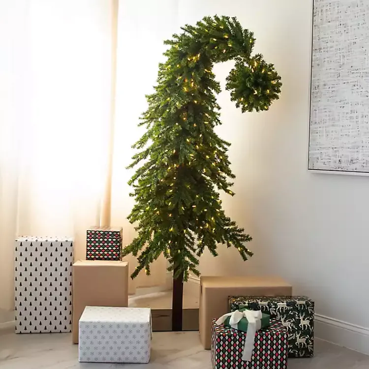 Christmas Trees>Kirklands Home 7 ft. Pre-Lit Green Santa Hat Christmas Tree