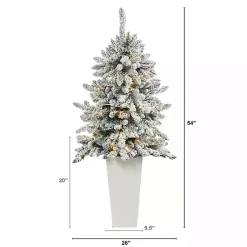 Christmas Trees>Kirklands Home 4.5 ft. Pre-Lit Livingston Fir Tree in White Plant