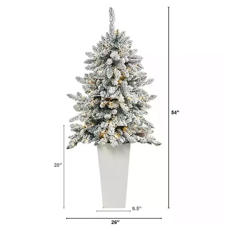 Christmas Trees>Kirklands Home 4.5 ft. Pre-Lit Livingston Fir Tree in White Plant