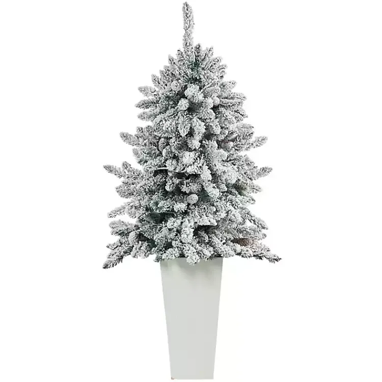 Christmas Trees>Kirklands Home 4.5 ft. Pre-Lit Livingston Fir Tree in White Plant