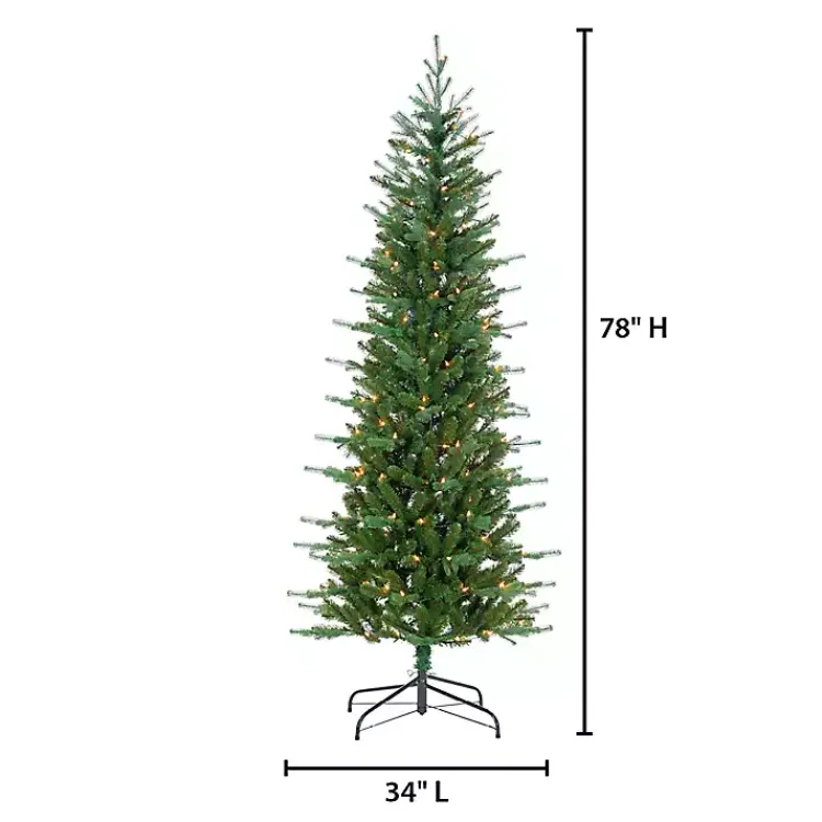 Christmas Trees>Kirklands Home 6.5 ft. Pre-Lit Narrow Dover Pine Christmas Tree