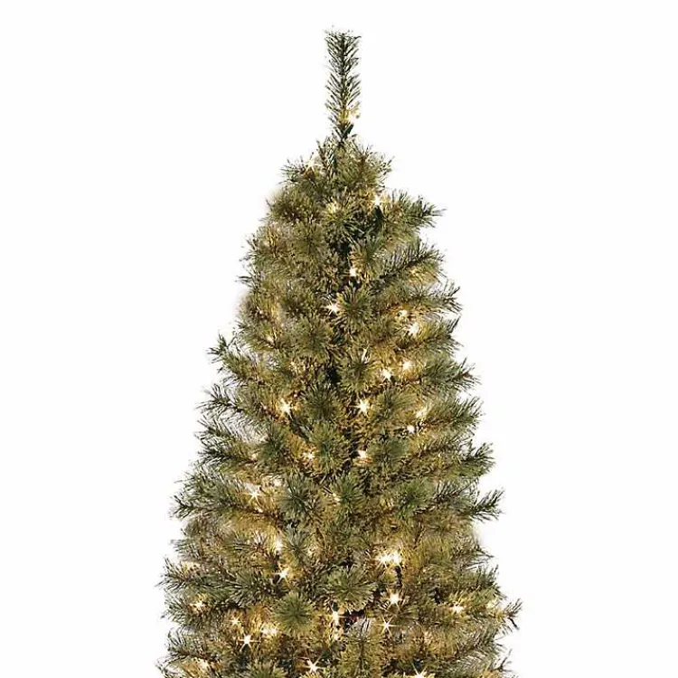 Christmas Trees>Kirklands Home 7 ft. Pre-Lit Pine Christmas Tree in Bronze Urn