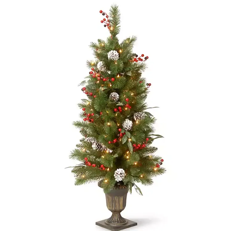 Christmas Trees>Kirklands Home 4 ft. Pre-Lit Pinecone and Berry Christmas Tree