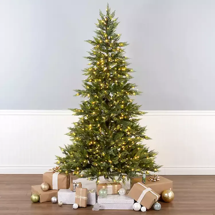 Christmas Trees>Kirklands Home 7.5 ft. Pre-Lit Real Feel Fern Christmas Tree