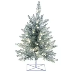 Christmas Arrangements & Garland>Kirklands Home 3 ft. Pre-Lit Tinsel Christmas Tree Silver