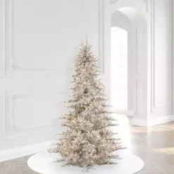 Christmas Trees>Kirklands Home 5.5 ft. Pre-Lit Silver Tinsel Christmas Tree