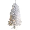 Christmas Trees>Kirklands Home 4 ft. Pre-lit Slim White Christmas Tree